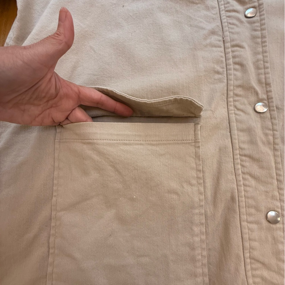 Londunn + Missguided Tan Khaki Utility Jacket Trench Coat Logo Sleeves Size 8 - Picture 7 of 15